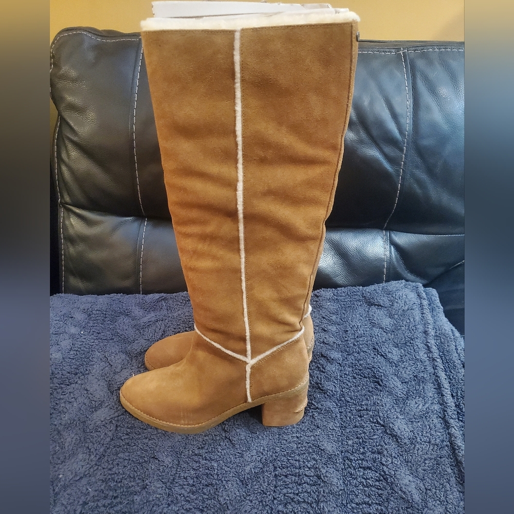 UGG Tan Suede Knee-High Boots - Picture 4 of 15